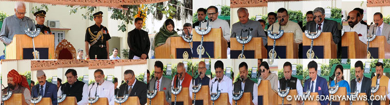 Governor administers oath to Mehbooba, her Council of Ministers