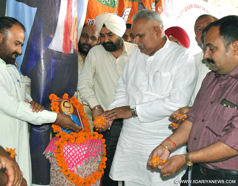 Sham pays tribute to Ambedkar, inaugurates Gram uday se Bharat uday campaigning”