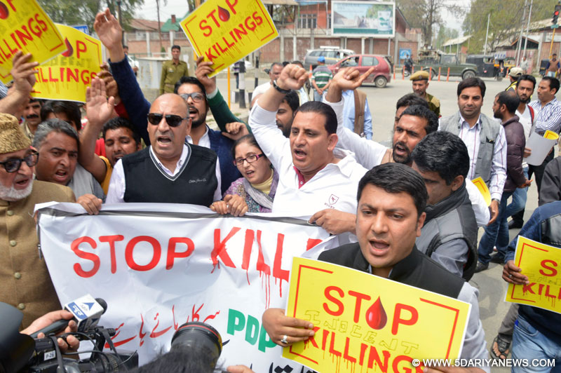 	JKPCC protests against Kupwara civilian killings ,Demands judicial probe