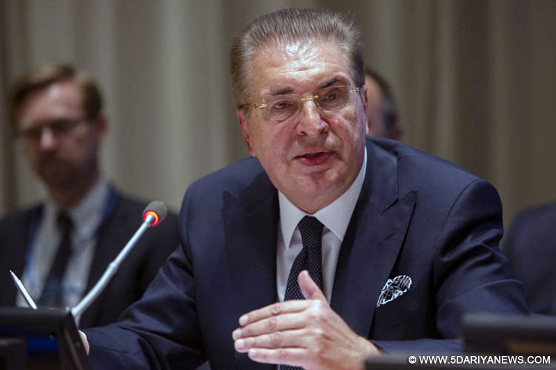 Srgjan Kerim, a former president of the General Assembly and a former foreign minister of Macedonia, participates in the Assembly meeting of candidates for the office UN secretary-general. 