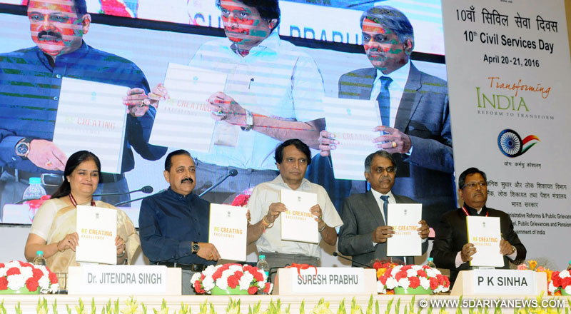 Suresh Prabhakar Prabhu releasing the publication at the inauguration 