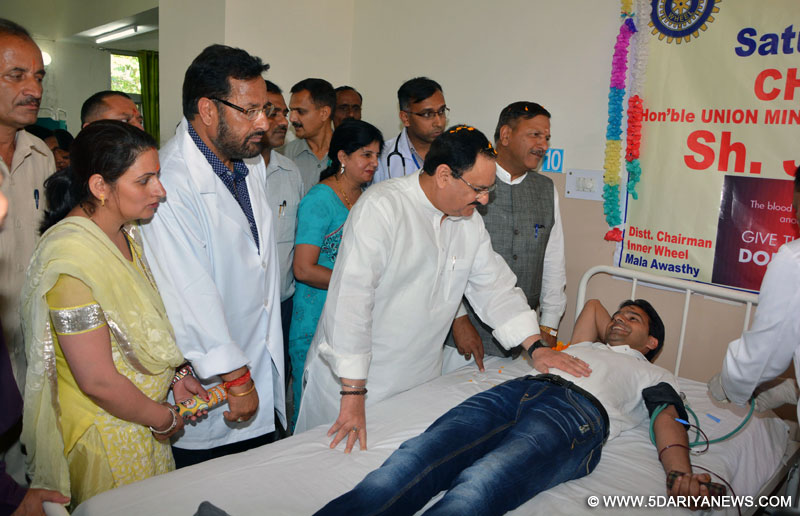 The Union Minister for Health & Family Welfare, Shri J.P. Nadda visiting the Nahan District Hospital, at Himachal Pradesh on April 23, 2016.