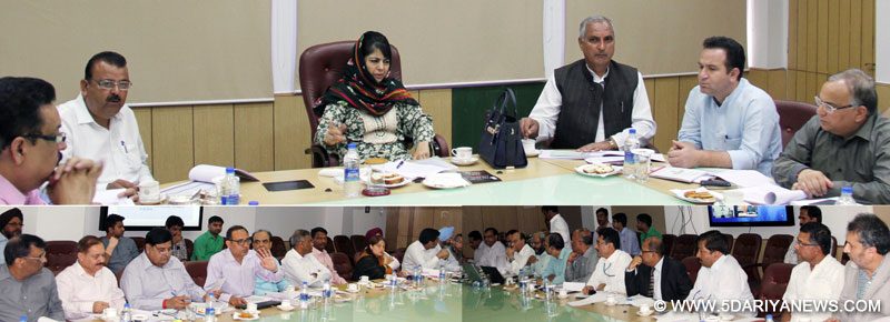 Chief-Minister-Mehbooba-Mufti-chairing-a-high-level-meeting-to-review-the-progress-of-work-on-National-Highways--26