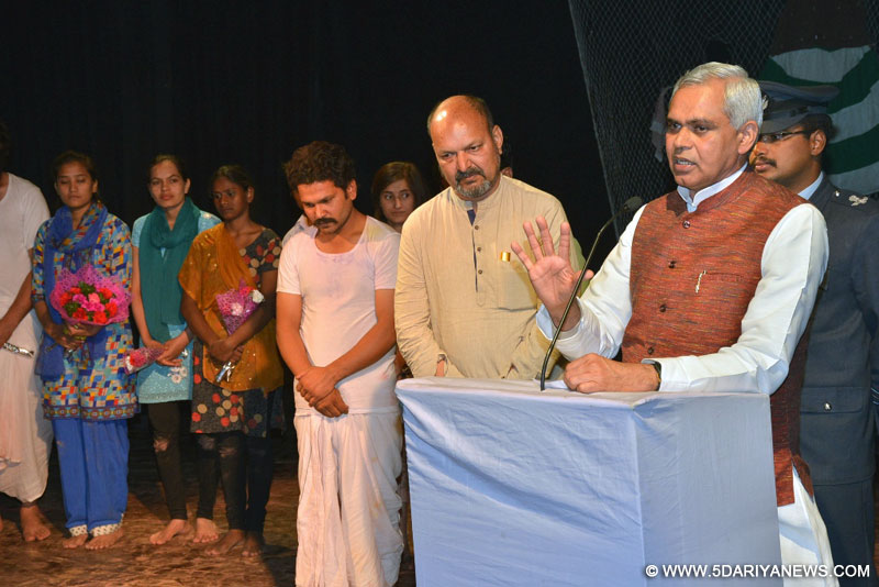 Governor Acharya Devvrat addressing during Natya Utsav at Gaiety Theatre, Shimla last evening.