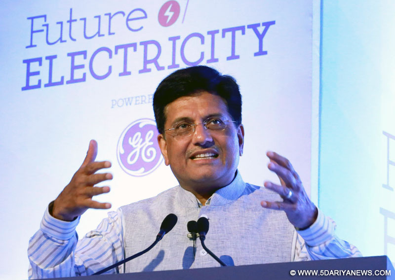 The Minister of State (Independent Charge) for Power, Coal and New and Renewable Energy, Shri Piyush Goyal addressing the conference on ‘Future of Electricity’, in New Delhi on May 10, 2016.