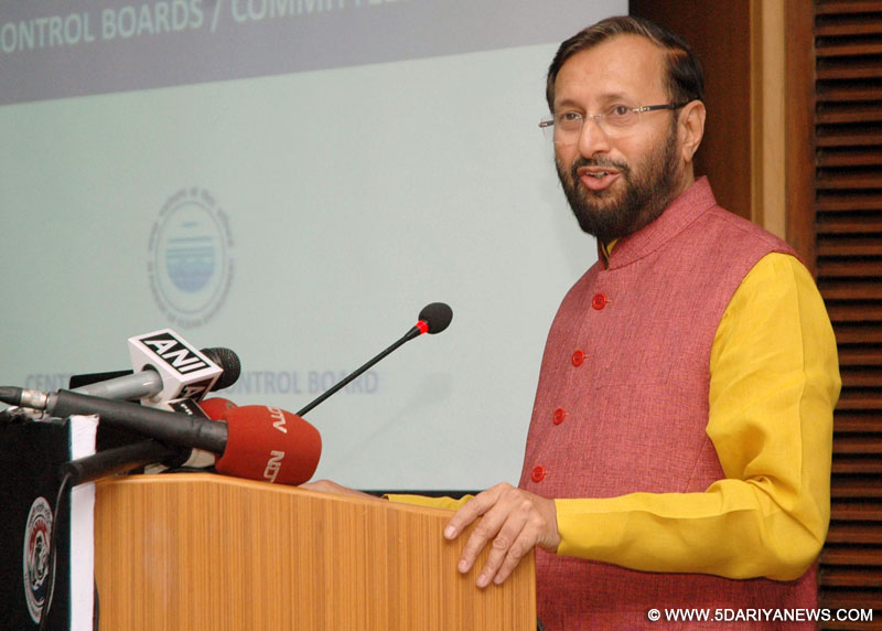 The Minister of State for Environment, Forest and Climate Change (Independent Charge), Shri Prakash Javadekar addressing the inaugural session of a workshop of Pollution Control Boards of States, in New Delhi on May 18, 2016.
