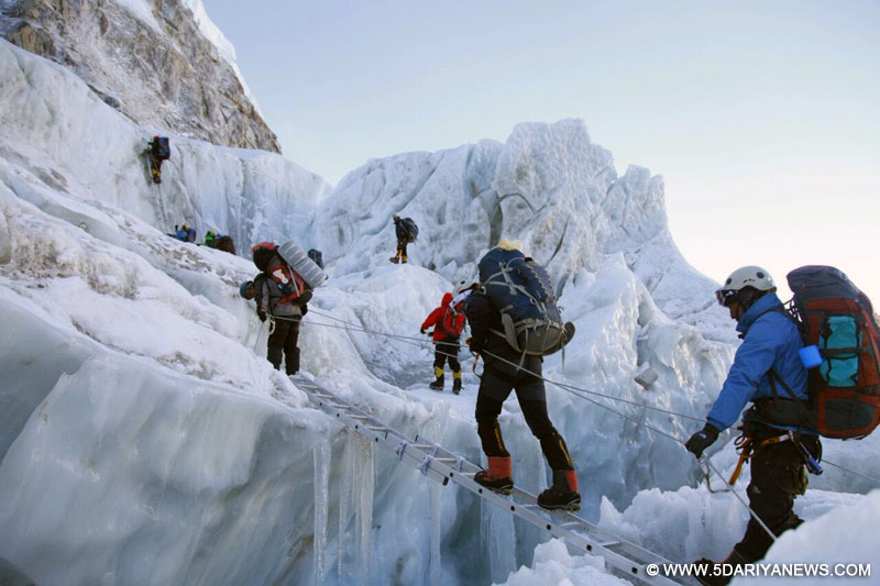Indian Army Mountaineering Team on its way to Mt Everest and Mount Lhotse. The team scaled Mt. Everest on Thursday.