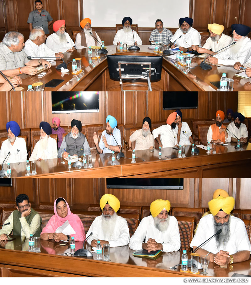 Punjab Chief Minister Mr. Parkash Singh Badal along with Deputy Chief Minister Mr. Sukhbir Sngh Badal reviewing the arrangements for 50th anniversary of Punjabi Suba Movement at Punjab Bhawan on Wednesday. 