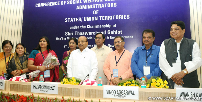 The Union Minister for Social Justice and Empowerment, Shri Thaawar Chand Gehlot at the Conference of the State Social Welfare Ministers/ Secretaries/ Administrators of States/ Union Territories (UTs) dealing with Disability Affairs, in New Delhi on June 02, 2016. 