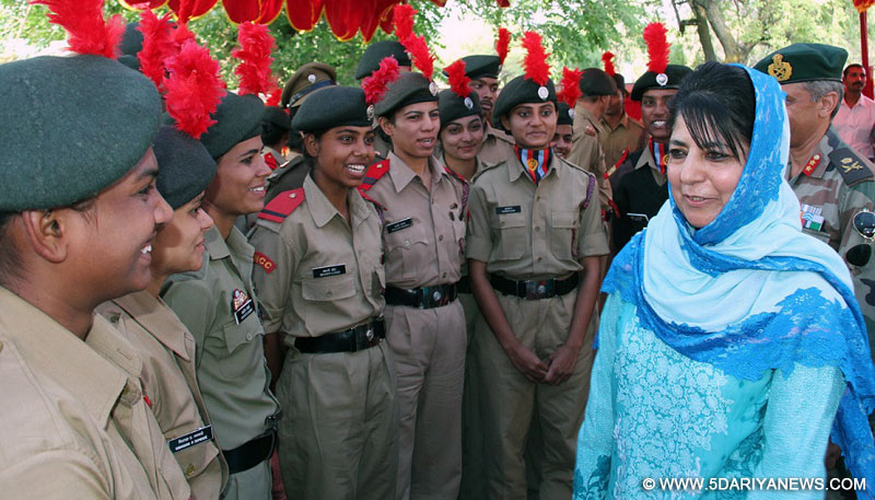 	CM visits NCC’s Special National Integration Camp , Lead JK out of morass: Mehbooba to youth