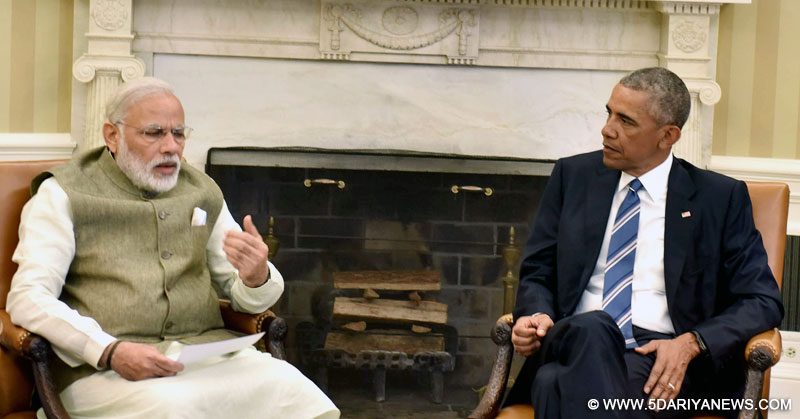 The Prime Minister, Shri Narendra Modi meeting the President of United States of America (USA), Mr. Barack Obama in Oval Office, at White House, in Washington DC, USA on June 07, 2016.