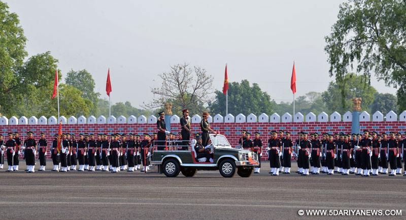The Chief of Army Staff, General Dalbir Singh reviewing the passing out parade, at Officers Training Academy, in Gaya, Bihar on June 11, 2016.