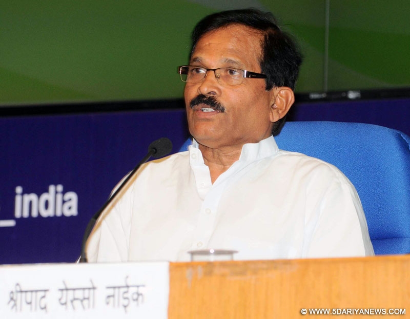 Shripad Yesso Naik addressing at the inauguration of the National Health Editors’ Conference on Yoga for Holistic Health-Recent researches, jointly organised by the Ministry of AYUSH and Press Information Bureau, in New Delhi on June 08, 2016. 