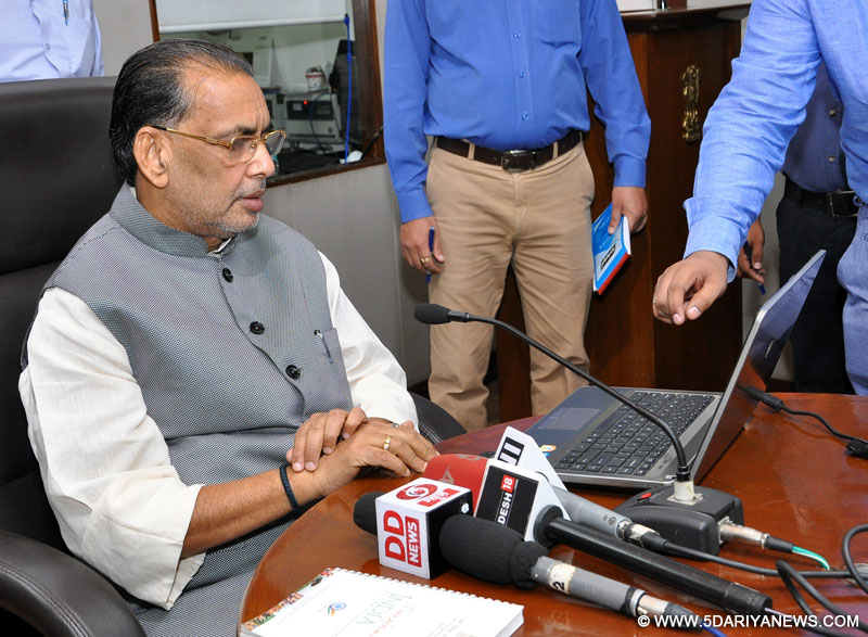The Union Minister for Agriculture and Farmers Welfare, Shri Radha Mohan Singh having live chat with the citizens through Facebook, in New Delhi on June 22, 2016.