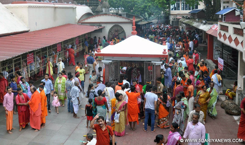 Devotees gather at Kamakhya temple during Ambubachi Mela in Guwahati, on June 22, 2016.