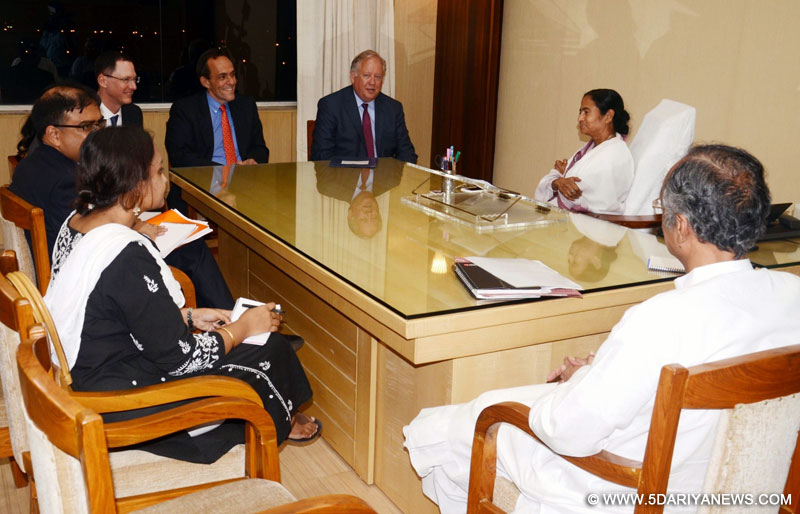 US Under Secretary for Political Affairs Thomas A Shannon calls on the West Bengal Chief Minister Mamata Banerjee at Nobanno in Howrah on June 30, 2016. 