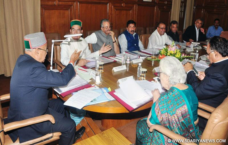 Chief Minister Shri Virbhadra Singh presiding over the Cabinet meeting at Shimla on 8-7-2016