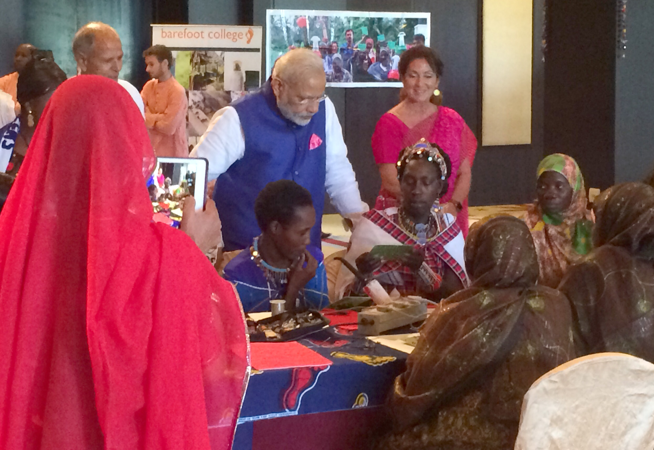 The Prime Minister, Shri Narendra Modi interacting with the Solar Mamas, in Dar es Salaam, Tanzania on July 10, 2016.