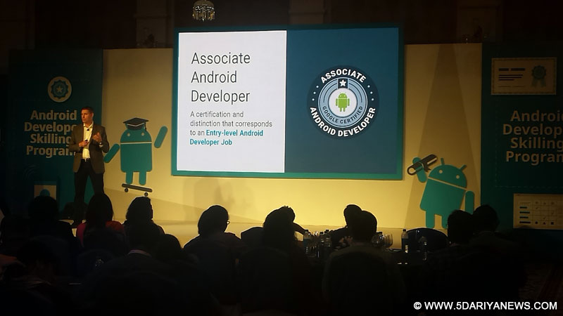 Peter Lubbers, Head of Google Developer Training explaining about Associate Android Developer Certification programme that would help developers get entry-level Android Developer jobs in the industry.