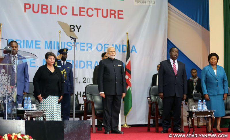 The Prime Minister, Shri Narendra Modi at the University of Nairobi, in Kenya on July 11, 2016.