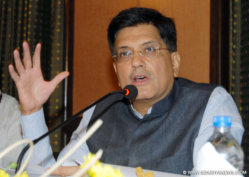 The Minister of State for Power, Coal, New and Renewable Energy and Mines (Independent Charge), Shri Piyush Goyal addressing a press conference, in Bengaluru on July 12, 2016. 