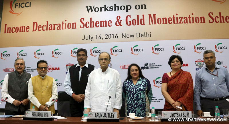 Union Finance Minister Arun Jaitley during a workshop on "Income Declaration Scheme and Gold Monetization Scheme", in New Delhi on July 14, 2016.
