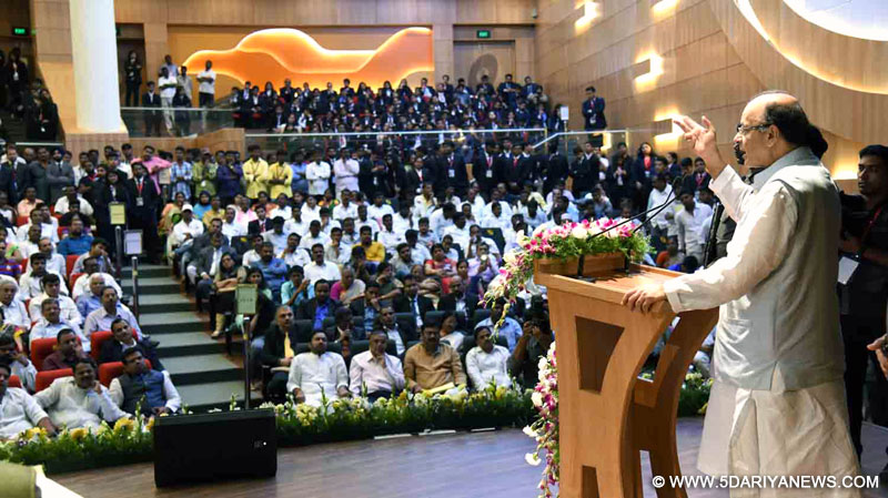 The Union Minister for Finance and Corporate Affairs,  Arun Jaitley addressing at the inauguration of the Symbiosis International University’s (SIU) Hyderabad campus on July 24, 2016.