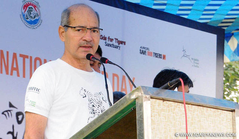 The Minister of State for Environment, Forest and Climate Change (Independent Charge), Shri Anil Madhav Dave addressing at the flag-off ceremony of the “Walk for the Tiger”, on the occasion of International Tiger Day, in New Delhi on July 29, 2016.