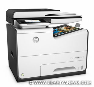 The HP PageWide pro 577dw printer has a stationary printhead that spans the width of a page and allows for higher print speeds and better-quality text and graphics than standard inkjets.