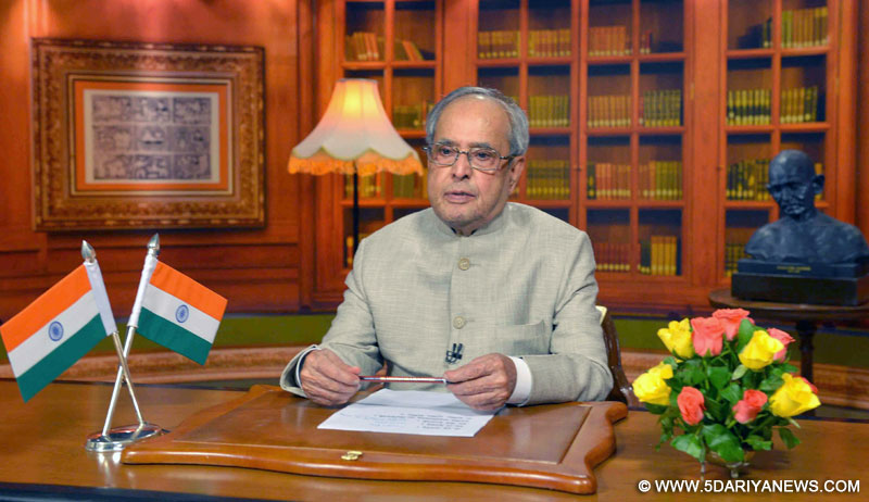The President, Shri Pranab Mukherjee addressing the Nation on the eve of 70th Independence Day, in New Delhi on August 14, 2016.