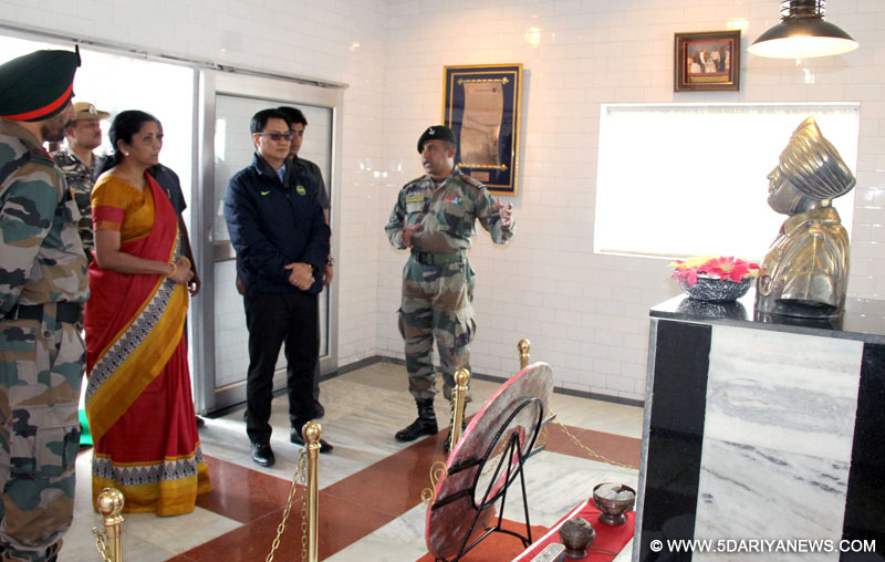 The Minister of State for Commerce & Industry (Independent Charge), Smt. Nirmala Sitharaman and the Minister of State for Home Affairs, Shri Kiren Rijiju at the War Memorial, in Tawang, Arunachal Pradesh on August 17, 2016.