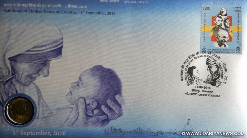 Postage stamp, special cover to mark Mother Teresa