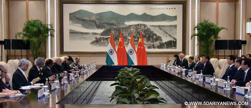 The Prime Minister, Shri Narendra Modi leads India in the bilateral meeting with the President of the People