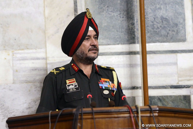 The Director General Military Operations (DGMO) Lt. Gen. Ranbir Singh briefing the media on the terrorist attack at Army Camp, in Uri, Jammu and Kashmir on September 18, 2016. 