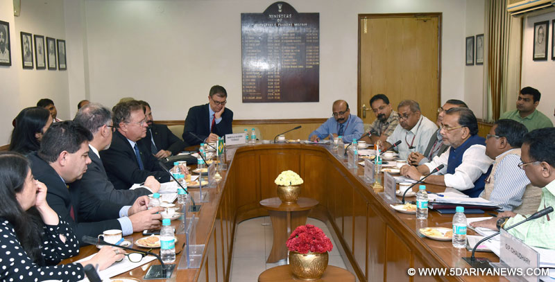 The Brazilian Agriculture Minister, Mr. Bliaro Maggy meeting the Union Minister for Agriculture and Farmers Welfare, Shri Radha Mohan Singh, in New Delhi on September 21, 2016. 