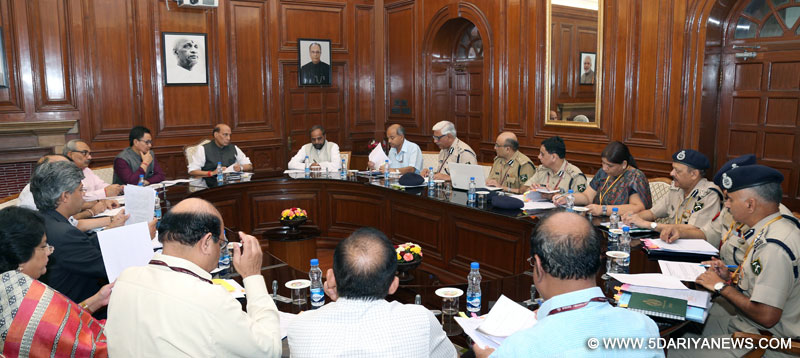The Union Home Minister, Shri Rajnath Singh reviewing the issues of Indo Tibetan Border Police (ITBP) in a meeting, in New Delhi on September 30, 2016.