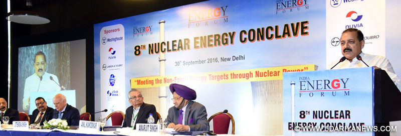 Dr. Jitendra Singh addressing the “India Energy Forum”, at the inauguration of the 8th Nuclear Energy Conclave, in New Delhi on September 30, 2016. 