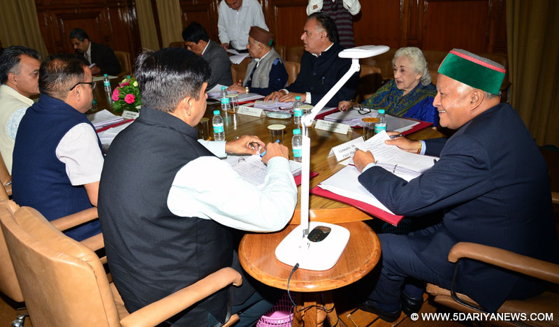 Chief Minister Shri Virbhadra Singh presiding over the Cabinet Meeting at Shimla on 5th October 2016