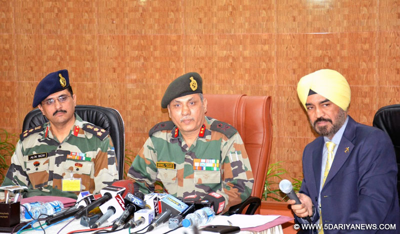General Officer Commanding of Bengal area Major General Sunil Yadav addresses a press conference regarding Vehicle Data Collection Exercise in Kolkata on Dec 2, 2016. 