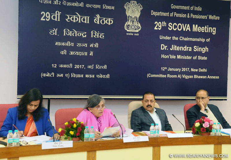 Dr. Jitendra Singh chairing the 29th meeting of the Standing Committee of Voluntary Agencies (SCOVA), organised by the Department of Pensions & Pensioners’ Welfare (DoP&PW), in New Delhi on January 12, 2017. 