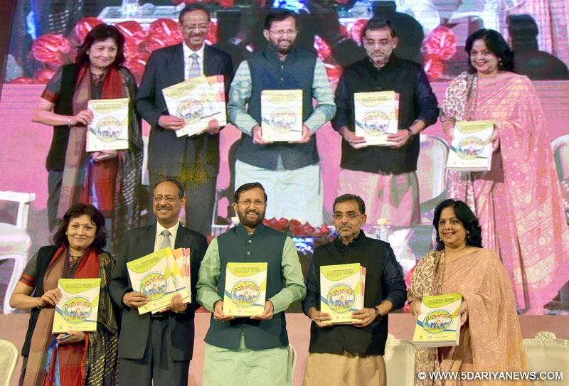The Union Minister for Human Resource Development, Shri Prakash Javadekar releasing the publications, at the launch of the SSA ShaGun (Shala Gunvatta) a web-portal for the online monitoring of the Sarva Shiksha Abhiyan (SSA) and a Repository of best practices, in New Delhi on January 18, 2017.