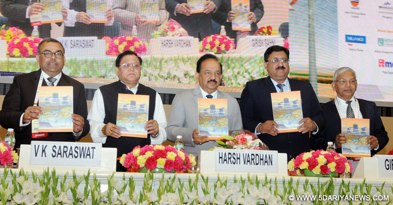 The Union Minister for Science & Technology and Earth Sciences, Dr. Harsh Vardhan releasing the souvenir at the inauguration of the International Conference on NexGen Technologies for Mining and Fuel Industries - NxGnMiFu - 2017, organised by CSIR-Central Institute of Mining & Fuel Research (CSIR-CIMFR), in New Delhi on February 15, 2017.