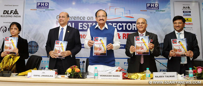 M. Venkaiah Naidu releasing the publication at a conference on “Real Estate Sector Post Remonetisation and RERA”, in New Delhi on February 21, 2017. 
