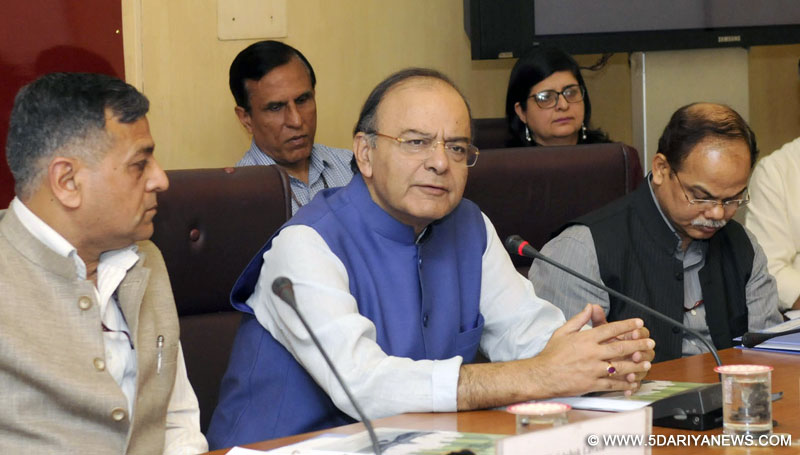  The Union Minister for Finance and Corporate Affairs, Shri Arun Jaitley addressing the Financial Advisers of various Ministries, in New Delhi on March 07, 2017.