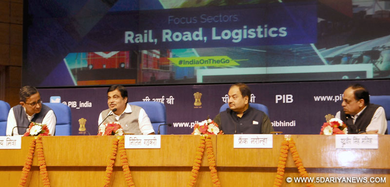 The Union Minister for Road Transport & Highways and Shipping, Shri Nitin Gadkari addressing at the launch of the Curtain Raiser event for India Integrated Transport & Logistics Summit, in New Delhi on March 15, 2017. 