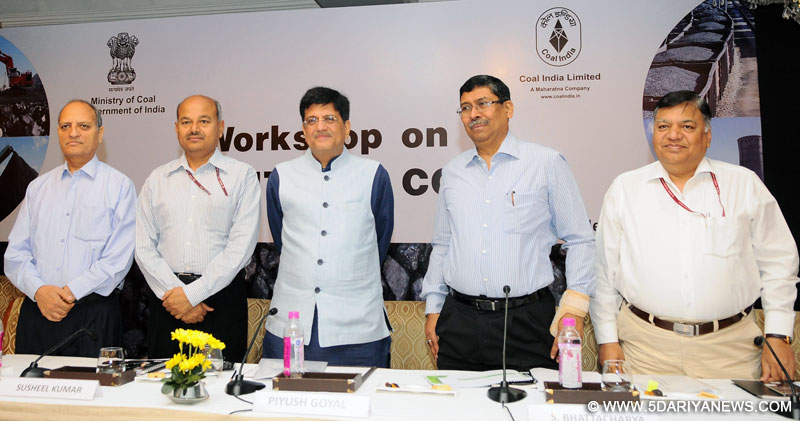 The Minister of State for Power, Coal, New and Renewable Energy and Mines (Independent Charge), Shri Piyush Goyal at the inauguration of a workshop on ‘Quality of Coal’, organised by the Coal India Limited in association with Ministry of Coal, in New Delhi on April 05, 2017. 