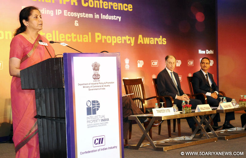 The Minister of State for Commerce & Industry (Independent Charge), Smt. Nirmala Sitharaman delivering the keynote address, at the presentation of the 9th National Intellectual Property Awards, in New Delhi on April 27, 2017.