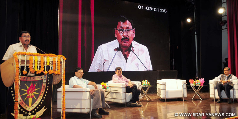 The Minister of State for Railways, Shri Rajen Gohain addressing at the ‘Udaan’, a Sports Conclave 2017, organised by the Railway Sports Promotion Board (RSPB) under the Ministry of Railways, in New Delhi on May 09, 2017.