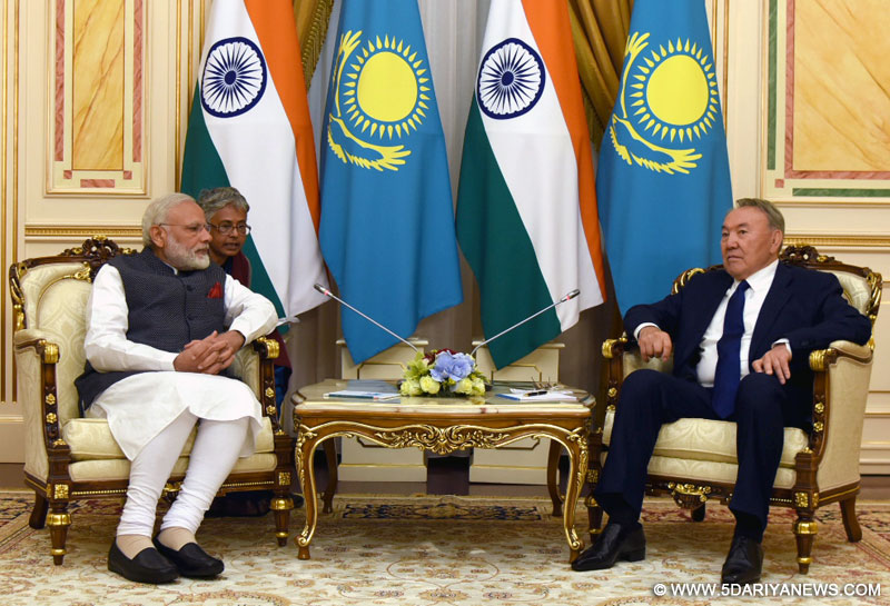 The Prime Minister, Shri Narendra Modi calls on the President of Kazakhstan, Mr. Nursultan Nazarbayev, in Astana, Kazakhstan on June 08, 2017.