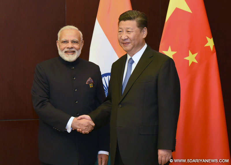 The Prime Minister, Shri Narendra Modi meeting the President of the People’s Republic of China, Mr. Xi Jinping, on the sidelines of the SCO Summit, in Astana, Kazakhstan on June 09, 2017.